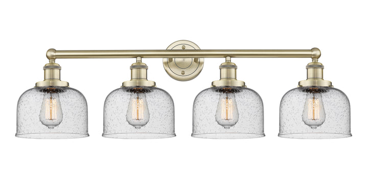 Innovations Lighting Bell 8" Bath Vanity Light - Antique Brass Vanity Lights Innovations Lighting Seedy ; Glass Type: Seedy; Ribbed  