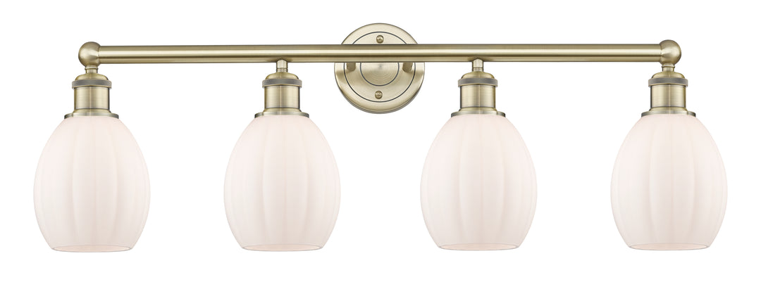 Innovations Lighting Eaton 5.5" Bath Vanity Light - Antique Brass Vanity Lights Innovations Lighting Matte White ; Glass Type: White; Ribbed  