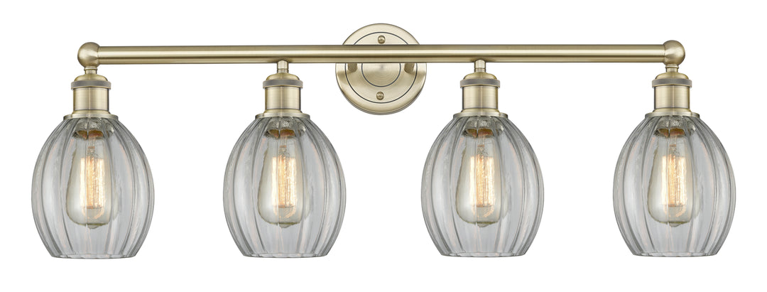 Innovations Lighting Eaton 5.5" Bath Vanity Light - Antique Brass Vanity Lights Innovations Lighting Clear ; Glass Type: Transparent; Ribbed  