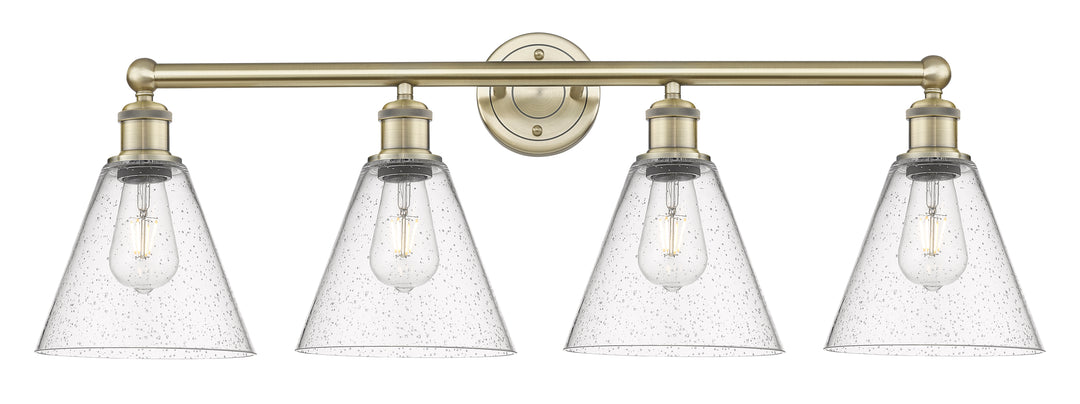 Innovations Lighting Berkshire Glass 8" Bath Vanity Light - Antique Brass Vanity Lights Innovations Lighting Seedy ; Glass Type: Seeded  