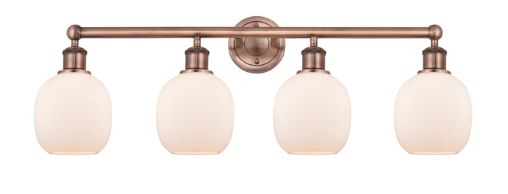 Innovations Lighting Belfast 6" Bath Vanity Light - Antique Copper Vanity Lights Innovations Lighting Matte White ; Glass Type: White  