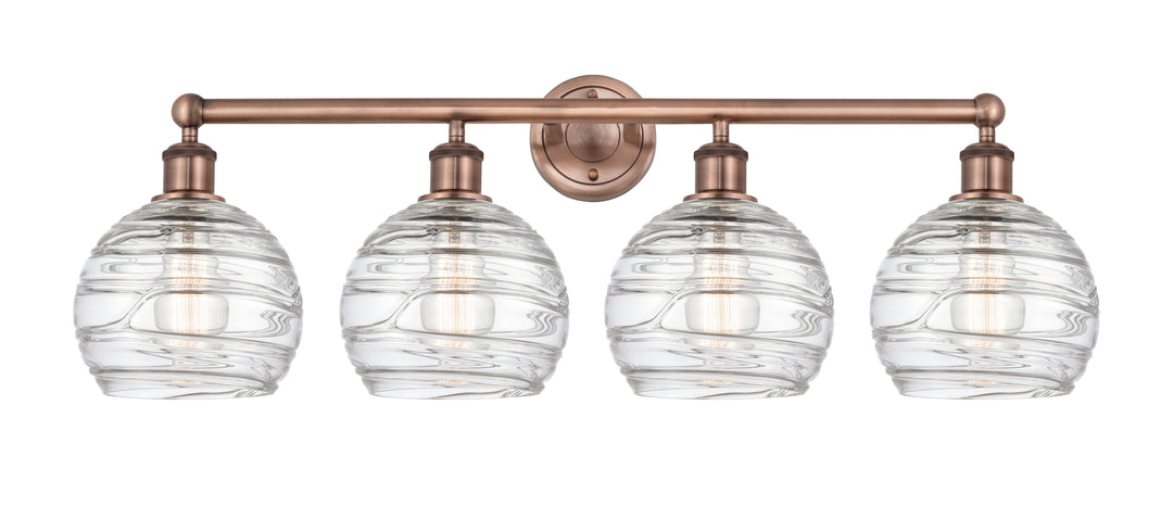 Innovations Lighting Athens Deco Swirl 8" Bath Vanity Light - Antique Copper