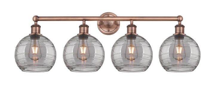 Innovations Lighting Athens Deco Swirl 8" Bath Vanity Light - Antique Copper