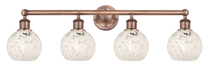 Innovations Lighting White Mouchette 6" Bath Vanity Light - Antique Copper Vanity Lights Innovations Lighting White Mouchette ; Glass Type: White  