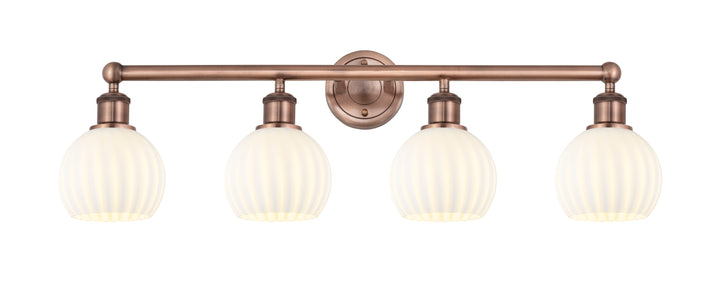 Innovations Lighting White Venetian 6" Bath Vanity Light - Antique Copper