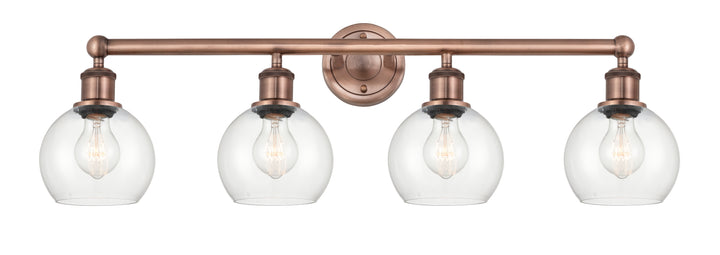 Innovations Lighting Athens 6" Bath Vanity Light - Antique Copper Vanity Lights Innovations Lighting Clear ; Glass Type: Transparent  