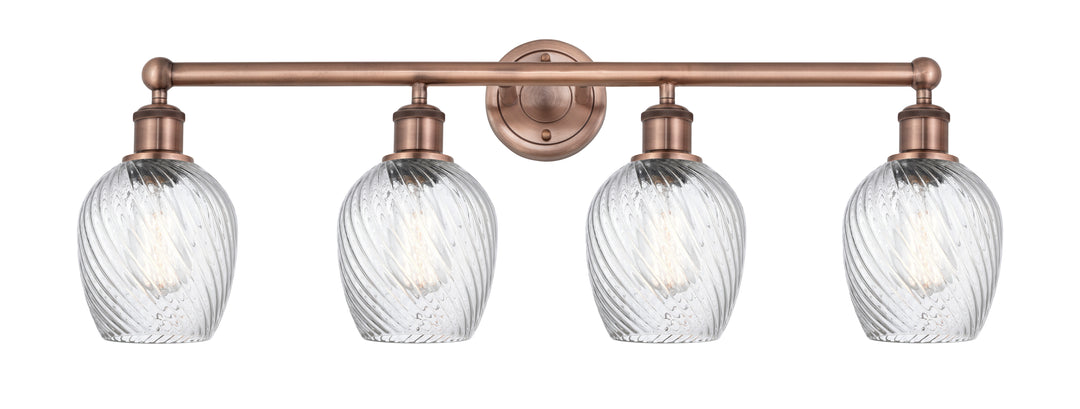 Innovations Lighting Salina 6" Bath Vanity Light - Antique Copper Vanity Lights Innovations Lighting Clear Spiral Fluted ; Glass Type: Transparent  