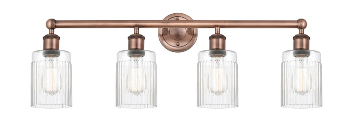 Innovations Lighting Hadley 5" Bath Vanity Light - Antique Copper Vanity Lights Innovations Lighting Clear ; Glass Type: Clear; Ribbed  