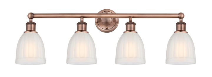 Innovations Lighting Brookfield 6" Bath Vanity Light - Antique Copper Vanity Lights Innovations Lighting White ; Glass Type: Frosted; Ribbed  