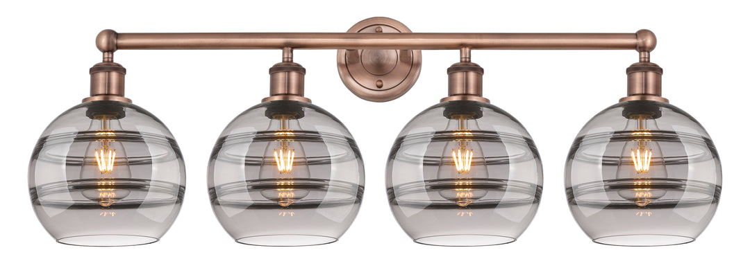 Innovations Lighting Rochester 8" Bath Vanity Light - Antique Copper Vanity Lights Innovations Lighting Light Smoke ; Glass Type: Smoked  