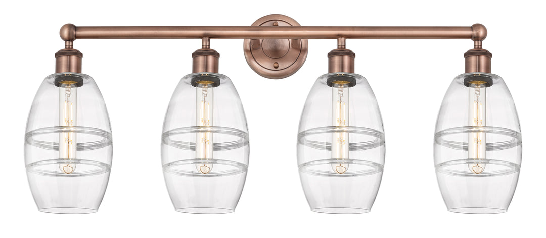 Innovations Lighting Vaz 6" Bath Vanity Light - Antique Copper Vanity Lights Innovations Lighting Clear ; Glass Type: Clear  