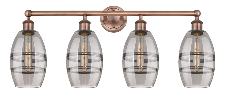 Innovations Lighting Vaz 6" Bath Vanity Light - Antique Copper Vanity Lights Innovations Lighting Light Smoke ; Glass Type: Smoked  