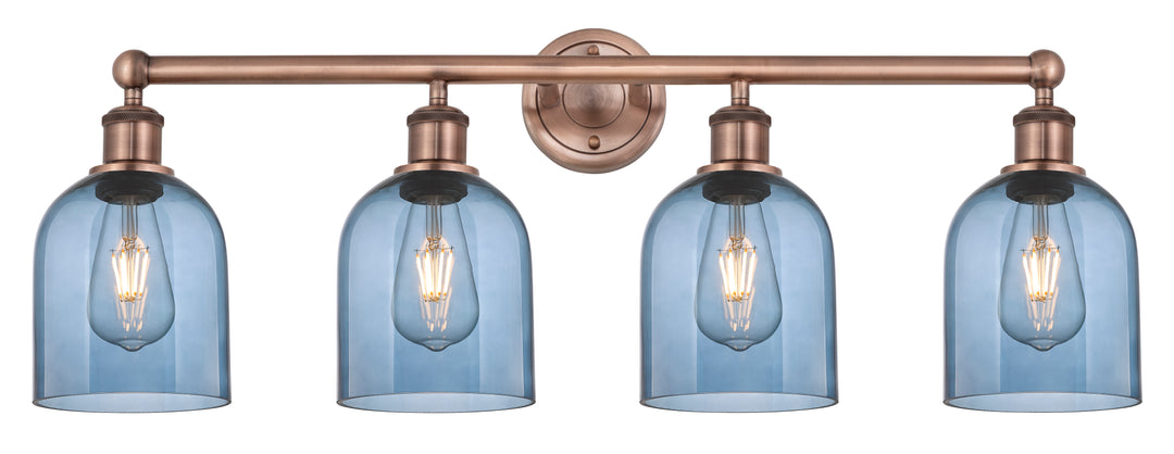 Innovations Lighting Bella 6" Bath Vanity Light - Antique Copper Vanity Lights Innovations Lighting Blue  ; Glass Type: Blue  