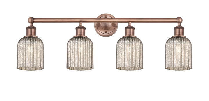 Innovations Lighting Bridal Veil 5" Bath Vanity Light - Antique Copper Vanity Lights Innovations Lighting Mercury ; Glass Type: Mercury; Ribbed  