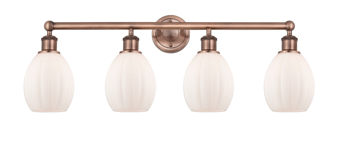 Innovations Lighting Eaton 5.5" Bath Vanity Light - Antique Copper Vanity Lights Innovations Lighting Matte White ; Glass Type: White; Ribbed  