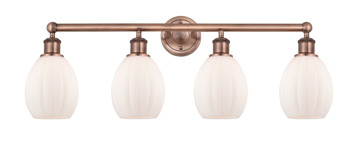 Innovations Lighting Eaton 5.5" Bath Vanity Light - Antique Copper Vanity Lights Innovations Lighting Matte White ; Glass Type: White; Ribbed  