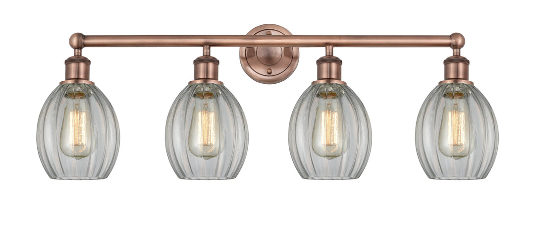 Innovations Lighting Eaton 5.5" Bath Vanity Light - Antique Copper Vanity Lights Innovations Lighting Clear ; Glass Type: Transparent; Ribbed  