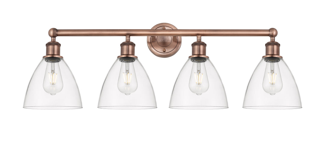 Innovations Lighting Bristol 7.5" Bath Vanity Light - Antique Copper Vanity Lights Innovations Lighting Clear ; Glass Type: Clear  