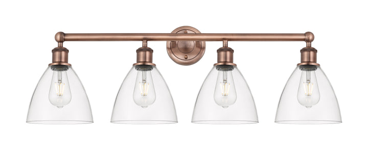 Innovations Lighting Bristol 7.5" Bath Vanity Light - Antique Copper Vanity Lights Innovations Lighting Clear ; Glass Type: Clear  