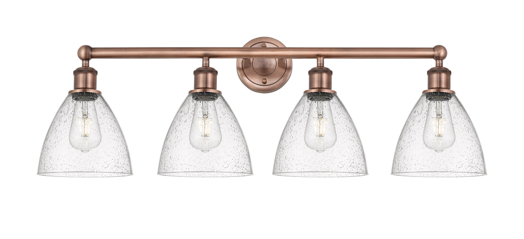 Innovations Lighting Bristol 7.5" Bath Vanity Light - Antique Copper Vanity Lights Innovations Lighting Seedy ; Glass Type: Seeded  