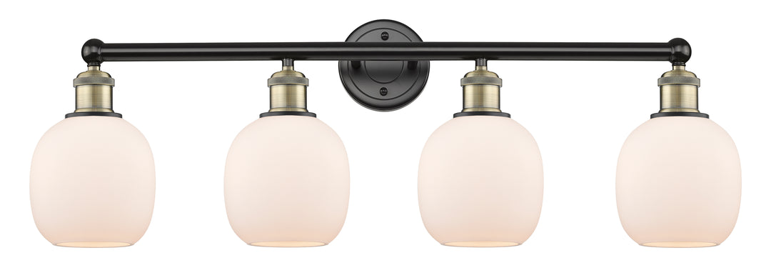 Innovations Lighting Belfast 6" Bath Vanity Light - Black Antique Brass Vanity Lights Innovations Lighting Matte White ; Glass Type: White  