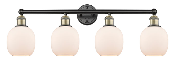 Innovations Lighting Belfast 6" Bath Vanity Light - Black Antique Brass Vanity Lights Innovations Lighting Matte White ; Glass Type: White  