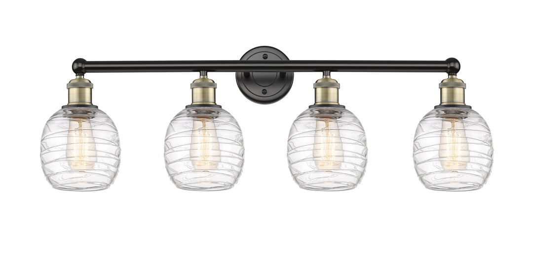 Innovations Lighting Belfast 6" Bath Vanity Light - Black Antique Brass Vanity Lights Innovations Lighting Deco Swirl ; Glass Type: Clear  