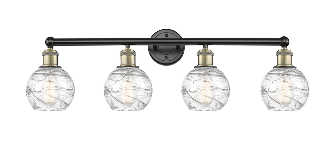 Innovations Lighting Athens Deco Swirl 6" Bath Vanity Light - Black Antique Brass