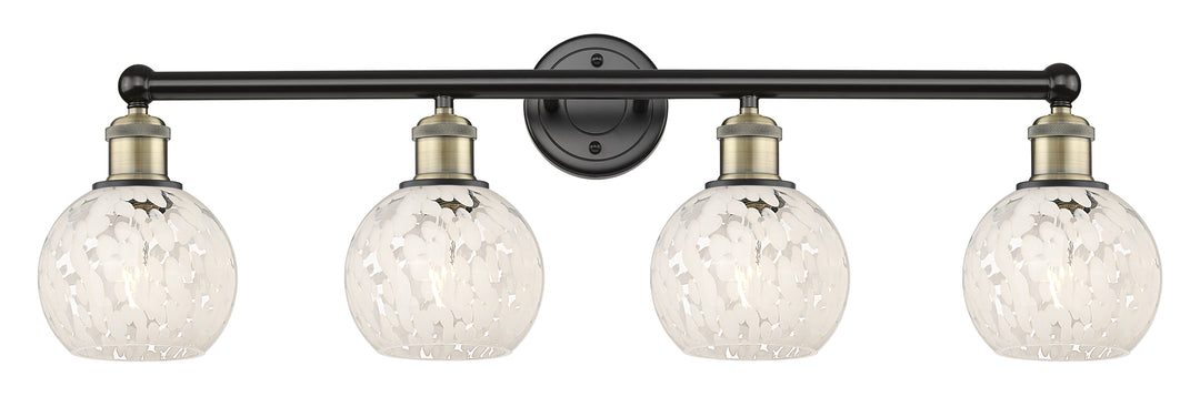 Innovations Lighting White Mouchette 6" Bath Vanity Light - Black Antique Brass Vanity Lights Innovations Lighting White Mouchette ; Glass Type: White  