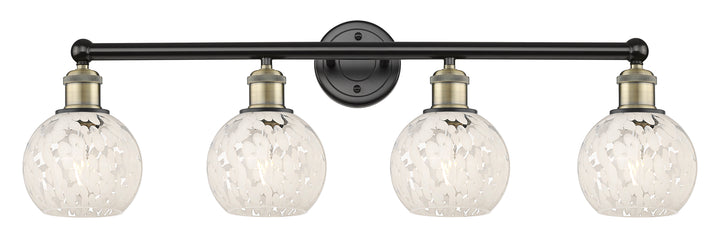 Innovations Lighting White Mouchette 6" Bath Vanity Light - Black Antique Brass Vanity Lights Innovations Lighting White Mouchette ; Glass Type: White  