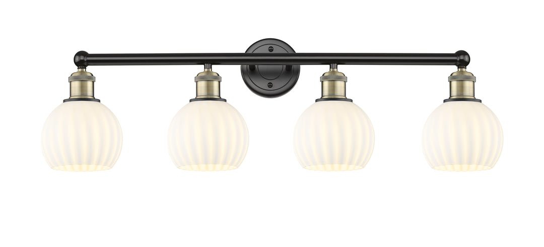 Innovations Lighting White Venetian 6" Bath Vanity Light - Black Antique Brass