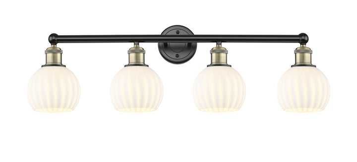 Innovations Lighting White Venetian 6" Bath Vanity Light - Black Antique Brass Vanity Lights Innovations Lighting   