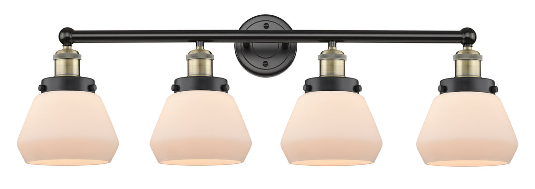 Innovations Lighting Fulton 7" Bath Vanity Light - Black Antique Brass Vanity Lights Innovations Lighting Matte White ; Glass Type: Frosted  