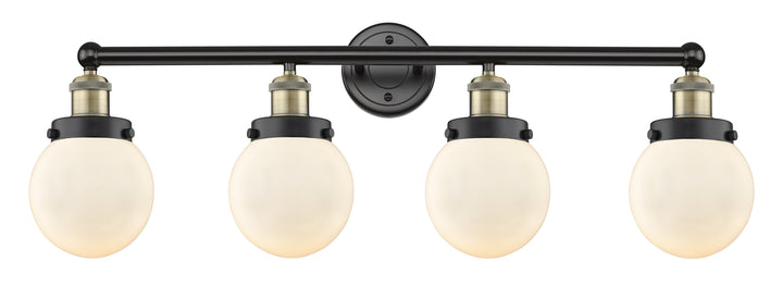 Innovations Lighting Beacon 6" Bath Vanity Light - Black Antique Brass Vanity Lights Innovations Lighting Matte White ; Glass Type: Frosted  