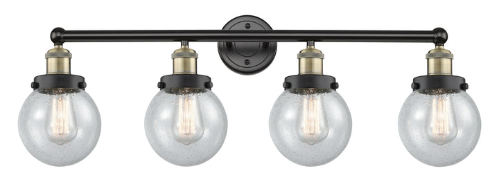 Innovations Lighting Beacon 6" Bath Vanity Light - Black Antique Brass Vanity Lights Innovations Lighting Seedy ; Glass Type: Seedy  