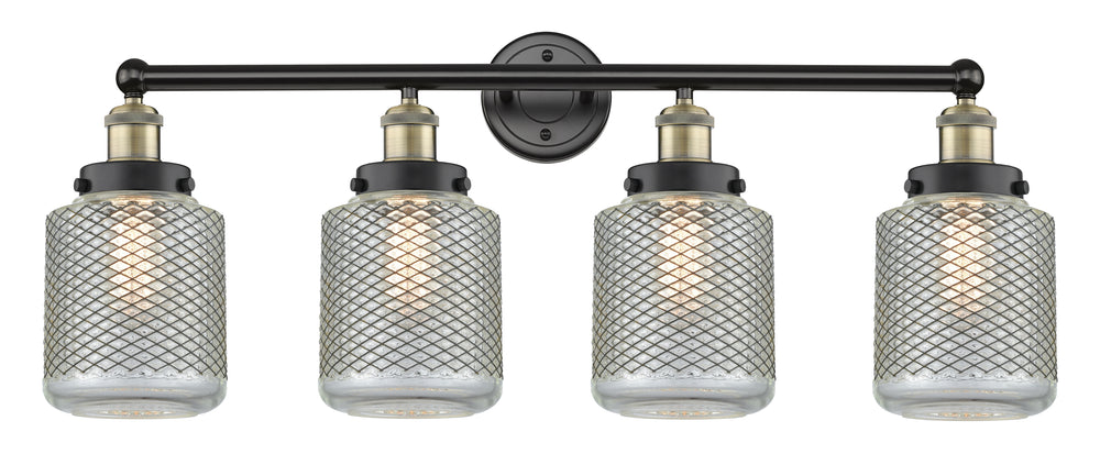 Innovations Lighting Stanton 6" Bath Vanity Light - Black Antique Brass Vanity Lights Innovations Lighting Clear Wire Mesh ; Glass Type: Transparent  