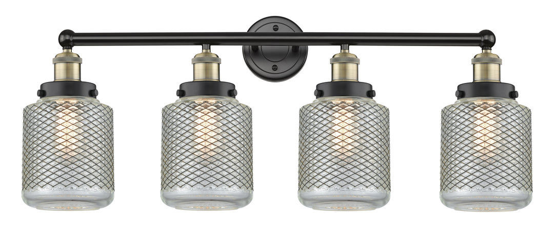 Innovations Lighting Stanton 6" Bath Vanity Light - Black Antique Brass Vanity Lights Innovations Lighting Clear Wire Mesh ; Glass Type: Transparent  