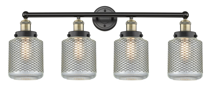 Innovations Lighting Stanton 6" Bath Vanity Light - Black Antique Brass Vanity Lights Innovations Lighting Clear Wire Mesh ; Glass Type: Transparent  