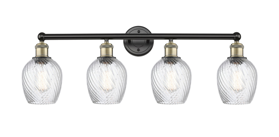 Innovations Lighting Salina 6" Bath Vanity Light - Black Antique Brass Vanity Lights Innovations Lighting Clear Spiral Fluted ; Glass Type: Transparent  