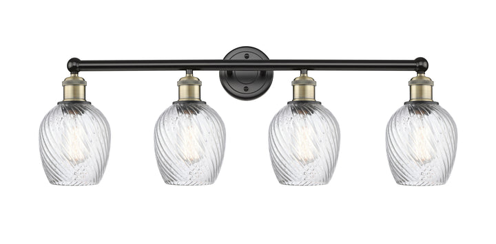 Innovations Lighting Salina 6" Bath Vanity Light - Black Antique Brass Vanity Lights Innovations Lighting Clear Spiral Fluted ; Glass Type: Transparent  