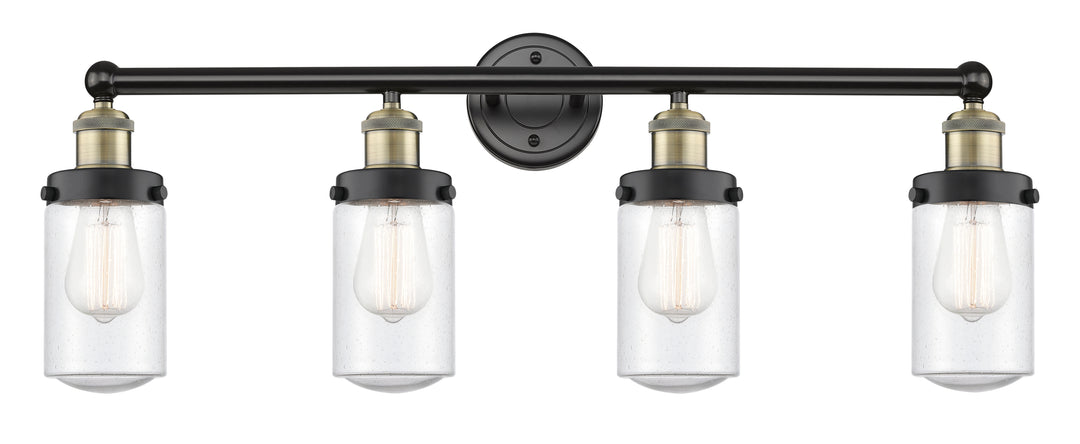 Innovations Lighting Dover 4.5" Bath Vanity Light - Black Antique Brass Vanity Lights Innovations Lighting Seedy ; Glass Type: Seedy; Ribbed  