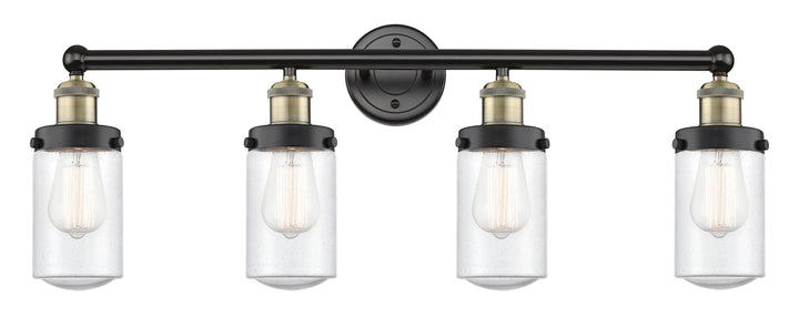 Innovations Lighting Dover 4.5" Bath Vanity Light - Black Antique Brass Vanity Lights Innovations Lighting Seedy ; Glass Type: Seedy; Ribbed  