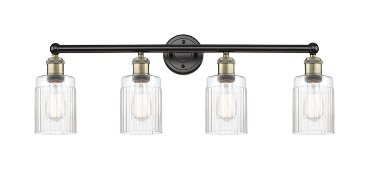 Innovations Lighting Hadley 5" Bath Vanity Light - Black Antique Brass Vanity Lights Innovations Lighting Clear ; Glass Type: Clear; Ribbed  