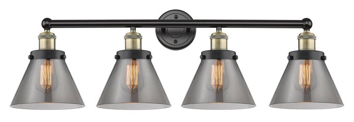 Innovations Lighting Cone 8" Bath Vanity Light - Black Antique Brass Vanity Lights Innovations Lighting Light Smoke ; Glass Type: Colorful  