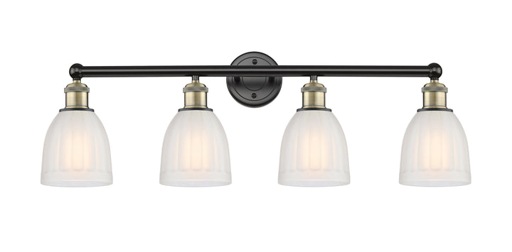 Innovations Lighting Brookfield 6" Bath Vanity Light - Black Antique Brass Vanity Lights Innovations Lighting White ; Glass Type: Frosted; Ribbed  