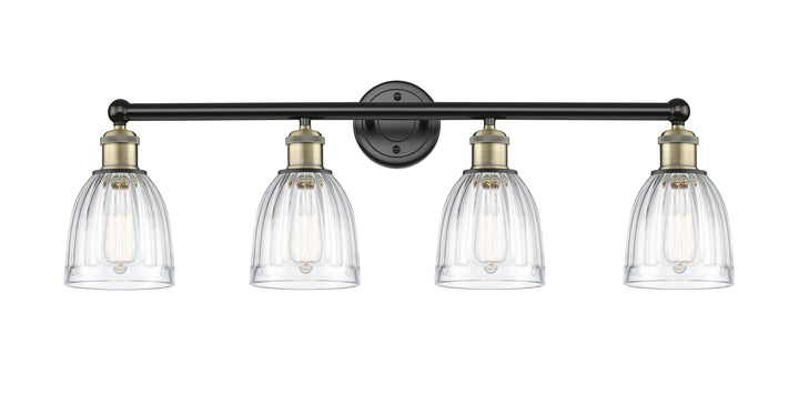 Innovations Lighting Brookfield 6" Bath Vanity Light - Black Antique Brass Vanity Lights Innovations Lighting Clear ; Glass Type: Transparent; Ribbed  