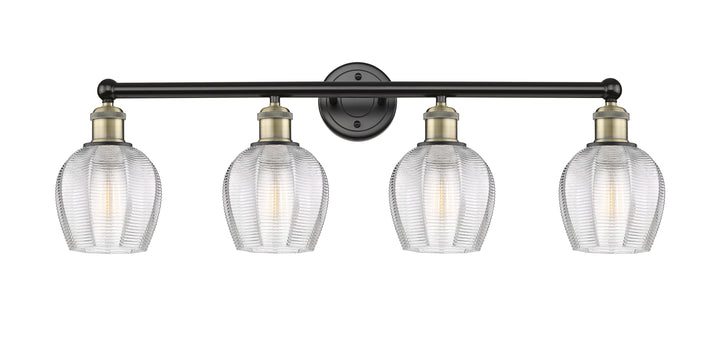 Innovations Lighting Norfolk 6" Bath Vanity Light - Black Antique Brass Vanity Lights Innovations Lighting Clear ; Glass Type: Transparent  