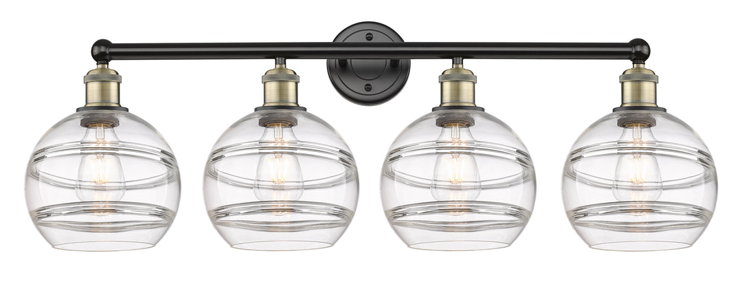 Innovations Lighting Rochester 8" Bath Vanity Light - Black Antique Brass Vanity Lights Innovations Lighting Clear ; Glass Type: Clear  