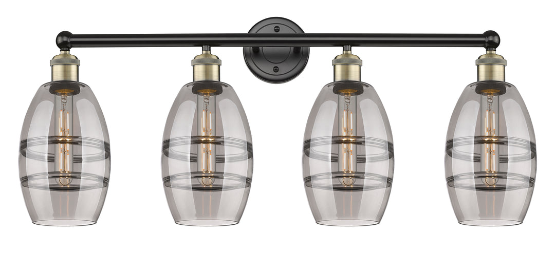 Innovations Lighting Vaz 6" Bath Vanity Light - Black Antique Brass Vanity Lights Innovations Lighting Light Smoke ; Glass Type: Smoked  