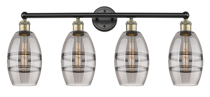 Innovations Lighting Vaz 6" Bath Vanity Light - Black Antique Brass Vanity Lights Innovations Lighting Light Smoke ; Glass Type: Smoked  